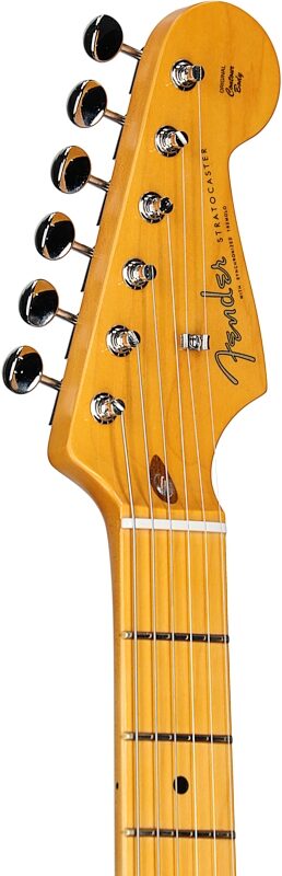open zoom image for Fender Lincoln Brewster Signature Stratocaster Electric Guitar, Maple Fingerboard (with Case), Olympic White, Headstock Left Front