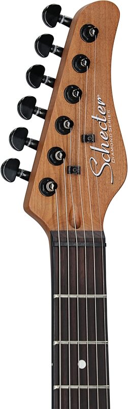 open zoom image for Schecter PT Standard Electric Guitar, Black Fade Burst Burl, Headstock Left Front