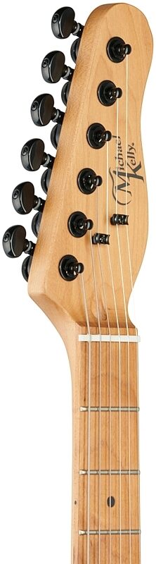 open zoom image for Michael Kelly Modshop '67 Electric Guitar, Maple Fingerboard, Black Wash, Open Box (Very Good), Headstock Left Front