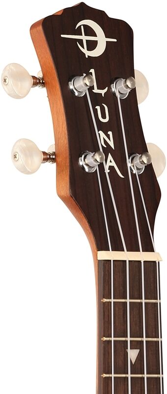 open zoom image for Luna Honu Soprano Ukulele (with Gig Bag), Tribal Turtle, Headstock Left Front