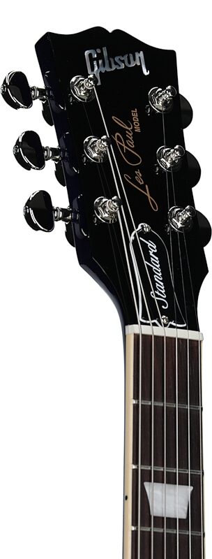 open zoom image for Gibson Les Paul Standard 60s Custom Color Electric Guitar, Figured Top (with Case), Blueberry Burst, Headstock Left Front