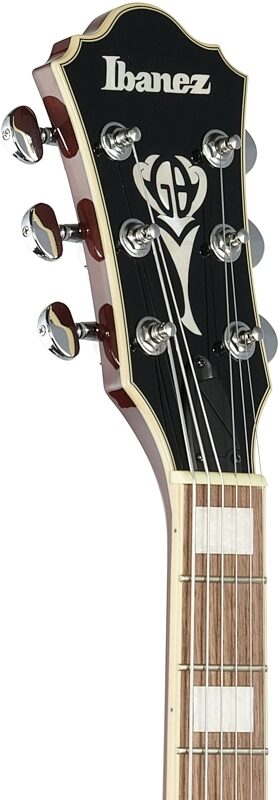 open zoom image for Ibanez GB10EM George Benson Electric Guitar, Antique Amber, Headstock Left Front