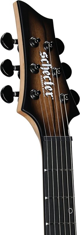 open zoom image for Schecter C-1 Pale Moon Ebony Electric Guitar, Left-Handed, Natural Satin Black Burst, Headstock Left Front