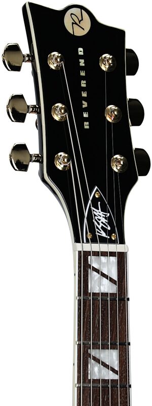 open zoom image for Reverend Kyle Shutt II Electric Guitar, Midnight Black, Headstock Left Front