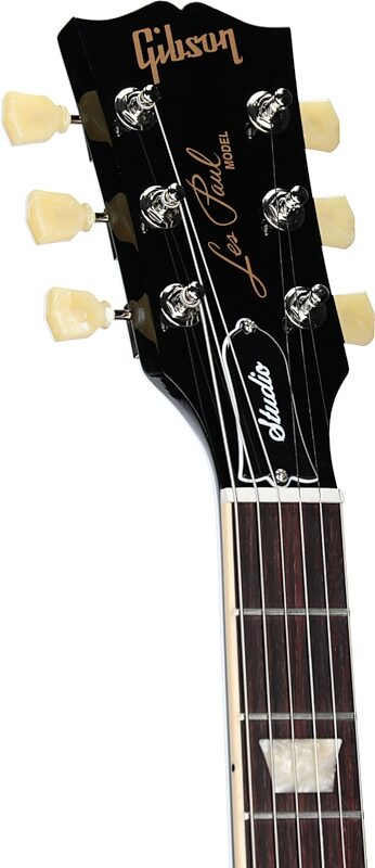 open zoom image for Gibson Les Paul Studio Electric Guitar (with Soft Case), Smokehouse Burst, Headstock Left Front