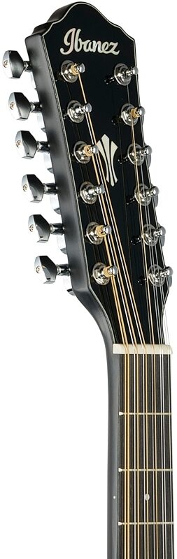 open zoom image for Ibanez AEG5012 Acoustic-Electric Guitar, 12-String, Black, Headstock Left Front
