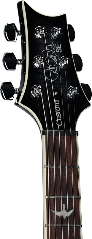 open zoom image for PRS Paul Reed Smith SE Custom 24 Semi-Hollow Piezo Electric Guitar (with Gig Bag), Charcoal Burst, Headstock Left Front