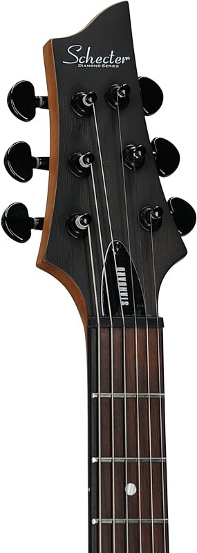 open zoom image for Schecter C-1 Standard Electric Guitar, Charcoal Satin, Headstock Left Front