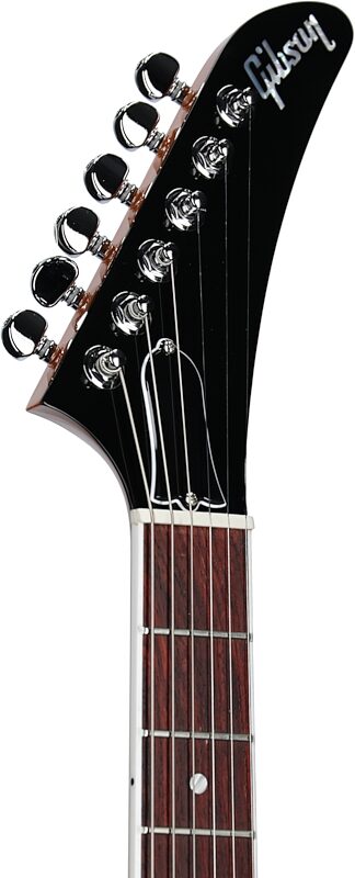 open zoom image for Gibson '70s Explorer Electric Guitar (with Case), Antique Natural, Headstock Left Front