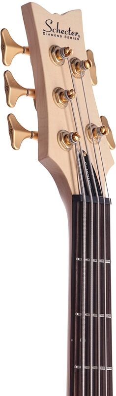 open zoom image for Schecter Stiletto Custom 5 5-String Electric Bass, Natural, Headstock Left Front