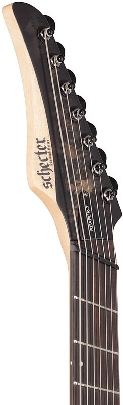 open zoom image for Schecter Reaper 7MS Electric Guitar, 7-String, Charcoal Burst, Headstock Left Front