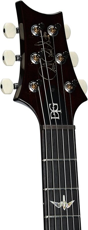 open zoom image for PRS Paul Reed Smith DGT Semi-Hollowbody Birds Electric Guitar (with Case), Tobacco Sunburst, Headstock Left Front