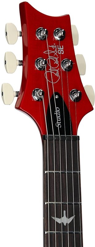 open zoom image for PRS Paul Reed Smith SE Studio V2 Electric Guitar (with Gig Bag), Charcoal Cherry Burst, Headstock Left Front
