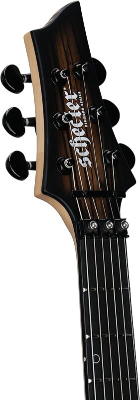 open zoom image for Schecter C-1 FR-S Pale Moon Ebony Electric Guitar, Natural Satin Black Burst, Headstock Left Front