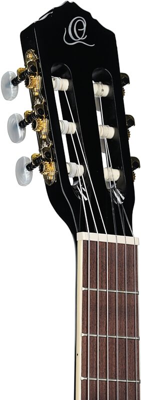 open zoom image for Ortega RCE141 Classical Acoustic-Electric Guitar (with Gig Bag), Black, Open Box (Very Good), Headstock Left Front