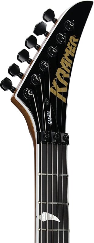 open zoom image for Kramer SM-1H Floyd Rose Electric Guitar, Buzzsaw Gold, Headstock Left Front