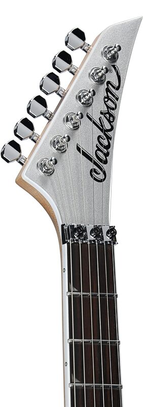 open zoom image for Jackson Pro Plus Soloist SLA2 Electric Guitar, with Ebony Fingerboard (and Gig Bag), Quicksilver, Headstock Left Front