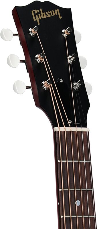 open zoom image for Gibson Exclusive J-45 50s Faded Acoustic-Electric Guitar (with Case), Vintage Cherry Sunburst, Headstock Left Front