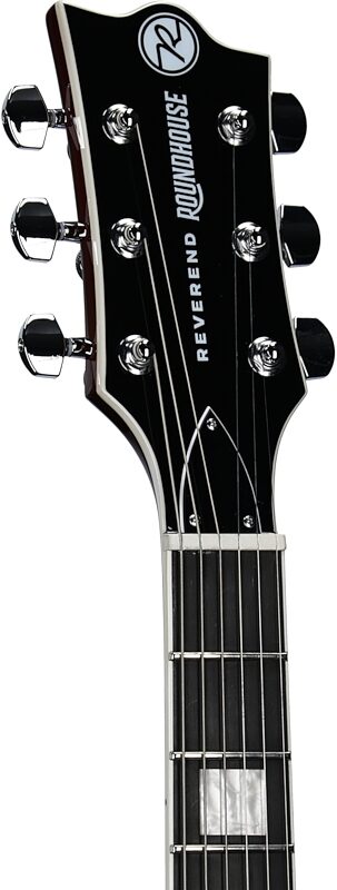 open zoom image for Reverend Roundhouse 290 Electric Guitar, Iconic Blue, Headstock Left Front