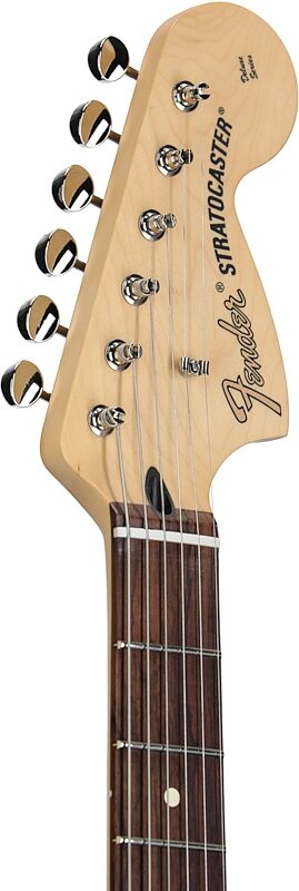 open zoom image for Fender Limited Edition Tom DeLonge Stratocaster (with Gig Bag), Daphne Blue, Open Box (Very Good), Headstock Left Front