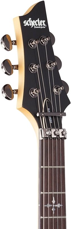 open zoom image for Schecter Demon 6 FR Electric Guitar, Aged Black Satin, Headstock Left Front
