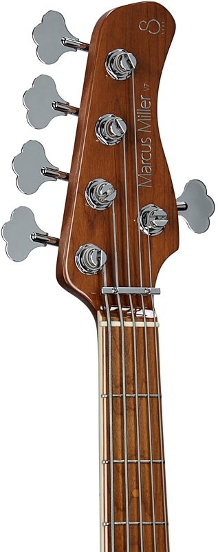 open zoom image for Sire Marcus Miller V7 Vintage New Gen Electric Bass, 5-String, Tide Pool, Roasted Hard Maple Fretboard, Headstock Left Front