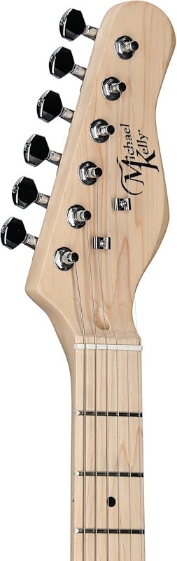 open zoom image for Michael Kelly 1953 Electric Guitar, with Maple Fingerboard, Natural, Spalted Maple Top, Headstock Left Front