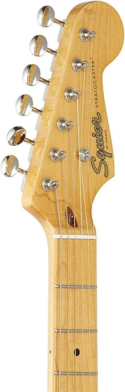 open zoom image for Squier Classic Vibe '50s Stratocaster Electric Guitar, with Maple Fingerboard, 2-Color Sunburst, Headstock Left Front