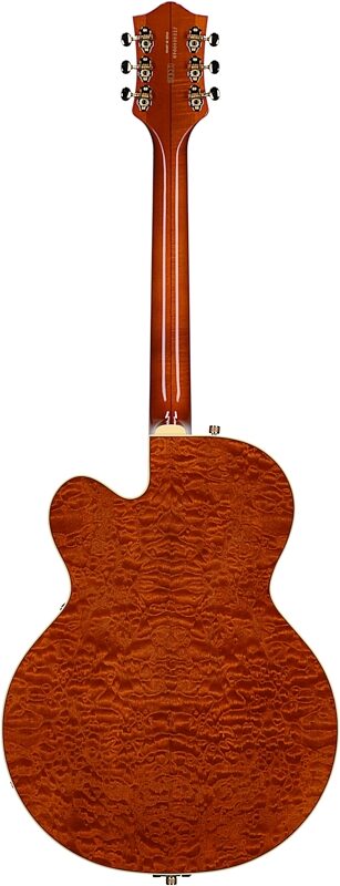 open zoom image for Gretsch G6120TGQM-56 Limited Edition Quilt Classic Hollow Body Electric Guitar (with Case), Roundup Orange Stain Lacquer, Serial Number JT24040949, Full Straight Back