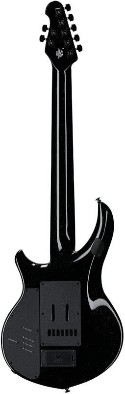open zoom image for Ernie Ball Music Man Majesty 7 Electric Guitar, 7-String (with Mono Gig Bag), Black Frosting, Serial Number M019945, Full Straight Back