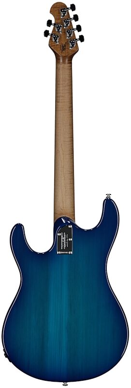 open zoom image for Ernie Ball Music Man Steve Morse Signature Electric Guitar (with Mono Soft Case), Blue Burst, with Mono Bag, Serial Number H08901, Full Straight Back