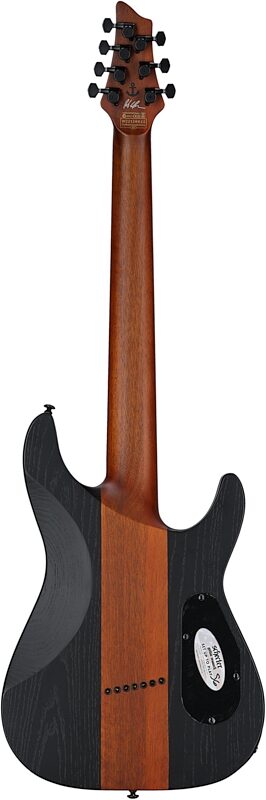 open zoom image for Schecter Rob Scallon C-7 Multi-Scale Electric Guitar, 7-String, Left-Handed, Satin Dark Roast, Full Straight Back