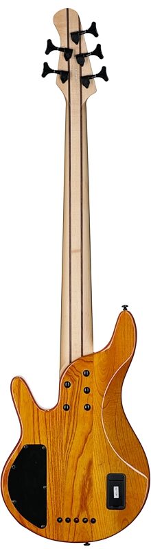 open zoom image for Michael Kelly Pinnacle 5 Fretless Electric Bass, 5-String, Natural Burl, Full Straight Back