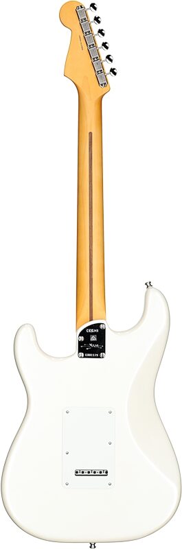 open zoom image for Fender Lincoln Brewster Signature Stratocaster Electric Guitar, Maple Fingerboard (with Case), Olympic White, Full Straight Back