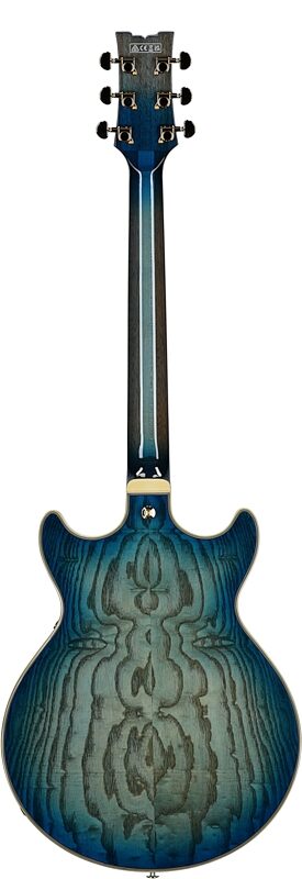 open zoom image for Ibanez AM93QA Artcore Expressionist Semi-Hollowbody Electric Guitar, Jet Blue Burst, Full Straight Back