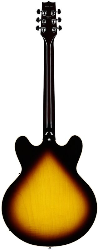 open zoom image for Heritage Standard H-535 Semi-Hollowbody Electric Guitar (with Case), Original Sunburst, Full Straight Back