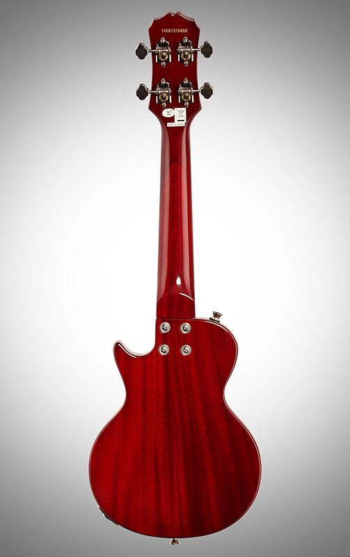 open zoom image for Epiphone Les Paul Acoustic-Electric Concert Ukulele with Gig Bag, Heritage Cherry Sunburst, Full Straight Back