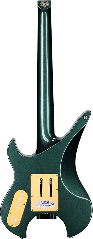 open zoom image for Schecter Synyster Gates 7 Headless Electric Guitar, 7-String, Oak Green Metallic, Full Straight Back