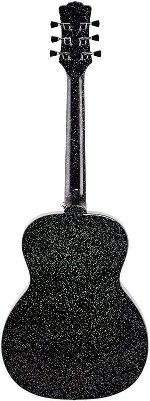 open zoom image for Luna Aurora Borealis 3/4-Size Acoustic Guitar, Black, Full Straight Back