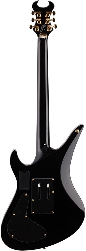 open zoom image for Schecter Synyster Gates Custom S Electric Guitar, Black with Gold Stripes, Full Straight Back