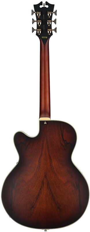 open zoom image for D'Angelico Deluxe 59 Hollowbody Electric Guitar, Satin Brown Burst, Full Straight Back