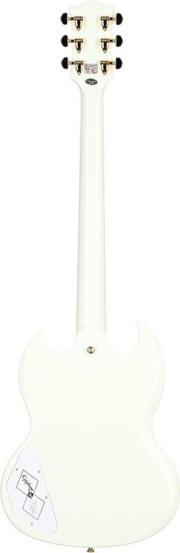open zoom image for Epiphone 1963 Les Paul SG Custom with Maestro Vibrola (with Case), Classic White, Full Straight Back