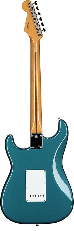 open zoom image for Fender Vintera II '50s Stratocaster Electric Guitar, Maple Fingerboard (with Gig Bag), Ocean Turquoise, Full Straight Back
