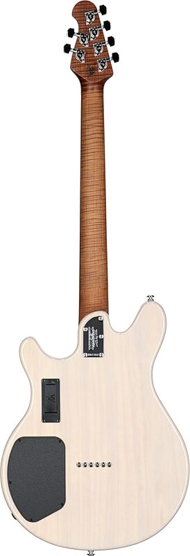 open zoom image for Ernie Ball Music Man Valentine Electric Guitar, Buttermilk, Roasted Figured Maple Fretboard, Full Straight Back
