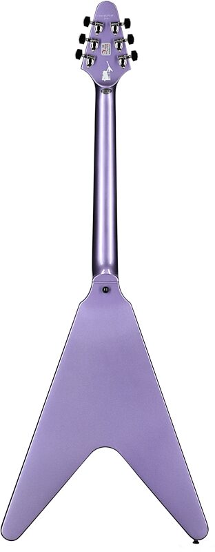 open zoom image for Epiphone Kirk Hammett 1979 Flying V Electric Guitar (with Hard Case), Purple Metallic, Full Straight Back