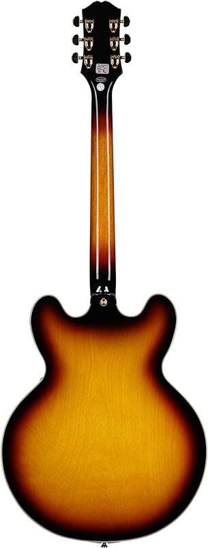 open zoom image for Epiphone Sheraton Semi-Hollowbody Electric Guitar (with Gig Bag), Vintage Sunburst, with Gold Hardware, Open Box (Very Good), Full Straight Back