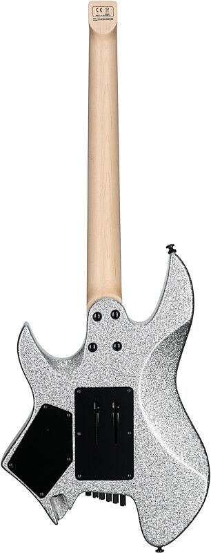 open zoom image for Sire Larry Carlton X6 Headless Electric Guitar (with Gig Bag), Silver Sparkle, Full Straight Back