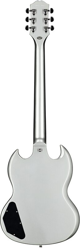 open zoom image for Epiphone Inspired by Gibson SG Standard Electric Guitar (with Gig Bag), Silver Mist, Laurel Fretboard, Full Straight Back