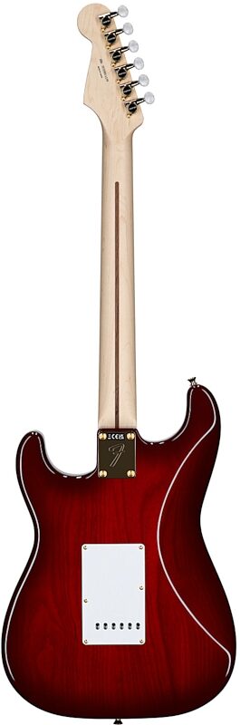 open zoom image for Fender Richie Kotzen Stratocaster Electric Guitar, Maple Fingerboard (with Gig Bag), Transparent Red Burst, Open Box (Very Good), Full Straight Back