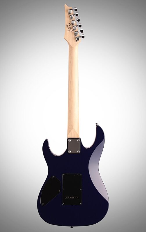 open zoom image for Ibanez GRX70QA Electric Guitar, Transparent Blue Burst, Full Straight Back